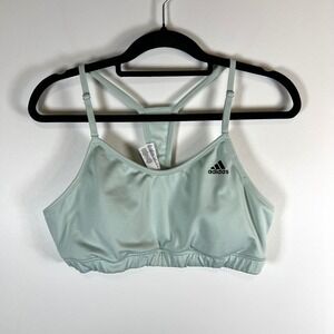 Adidas Womens Mint Green Racerback Sports Bra Climalite XL athletic workout